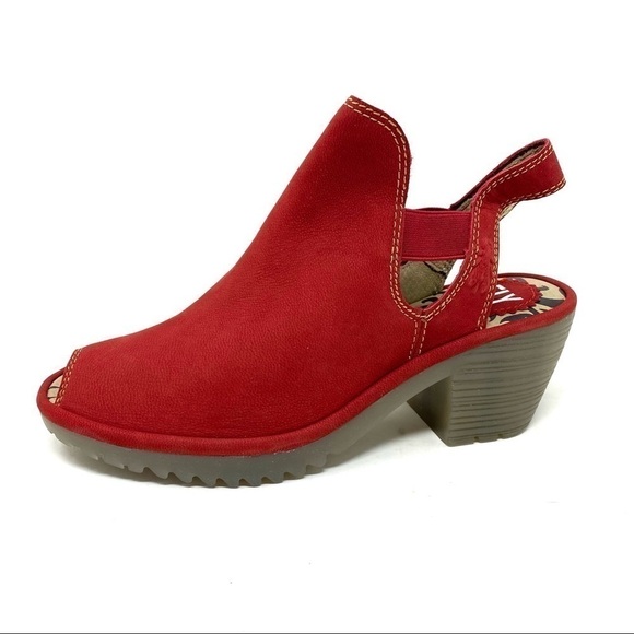 FLY LONDON WARI952FLY lipstick red Peep toe bootie - Picture 1 of 7